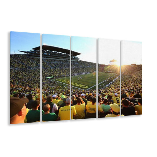 Autzen Stadium, Stadium Canvas, Sport Art, 5 Panel B, Extra Large Canvas, Canvas Print Wall Art