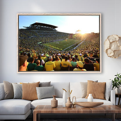 Autzen Stadium, Stadium Canvas, Sport Art, Framed Canvas Print Wall Art, Floating Frame