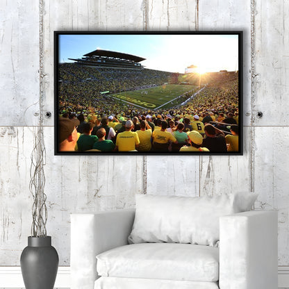 Autzen Stadium, Stadium Canvas, Sport Art, Framed Canvas Print Wall Art, Floating Frame