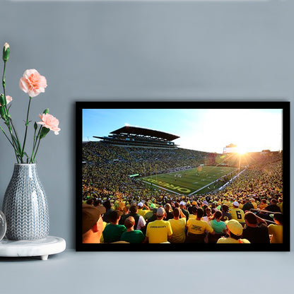 Autzen Stadium, Stadium Canvas, Sport Art, Gift for him, Framed Art Print Wall Decor, Picture Framed