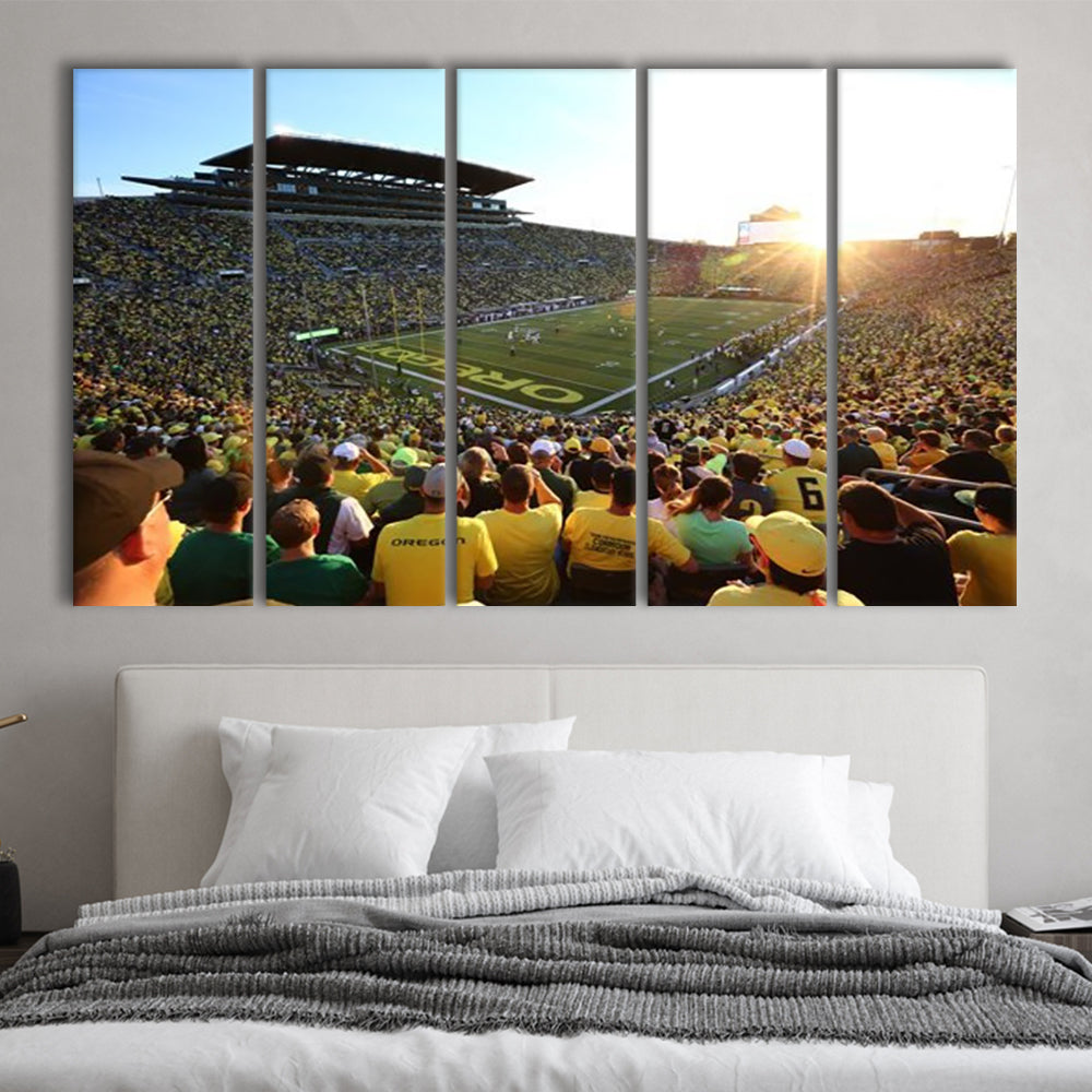 Autzen Stadium, Stadium Canvas, Sport Art, 5 Panel B, Extra Large Canvas, Canvas Print Wall Art
