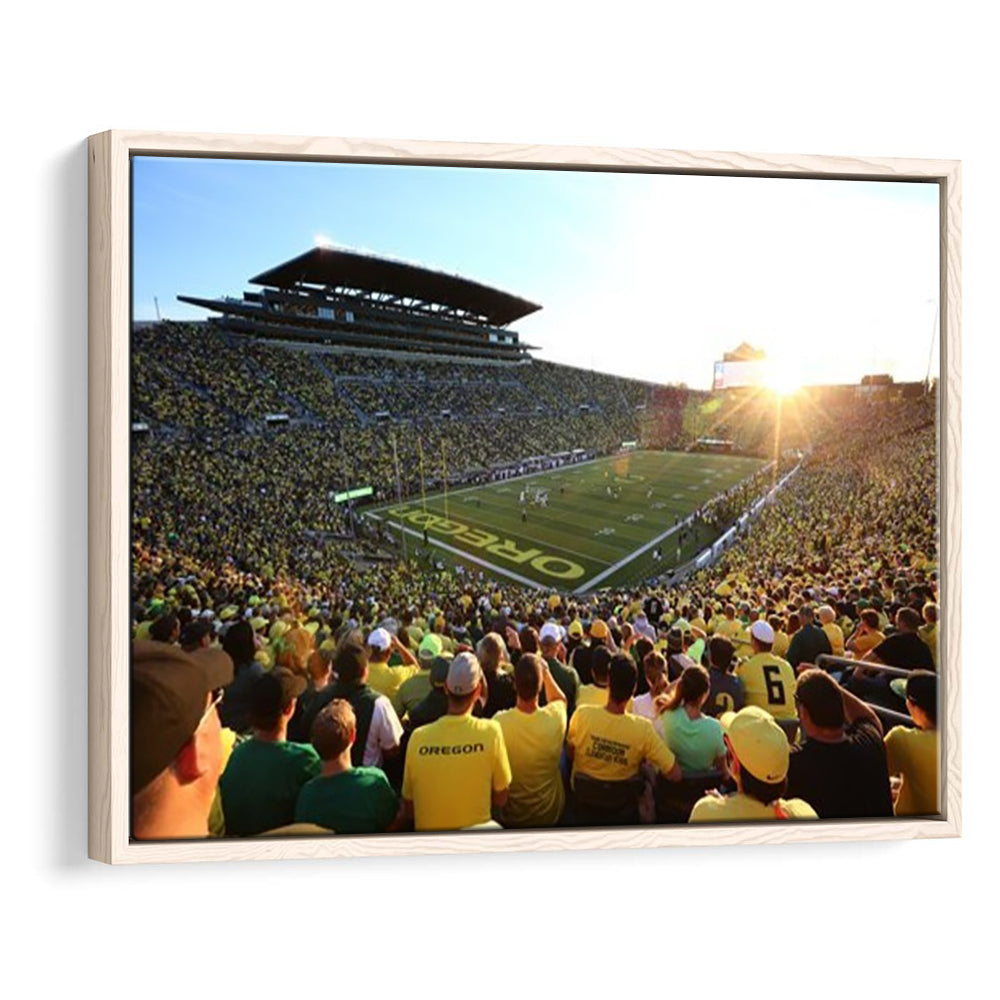 Autzen Stadium, Stadium Canvas, Sport Art, Framed Canvas Print Wall Art, Floating Frame
