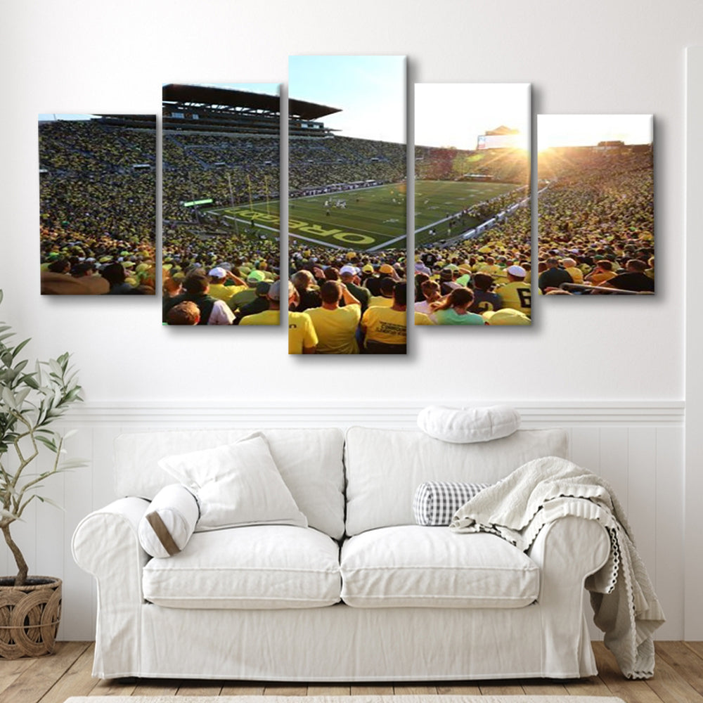 Autzen Stadium, Stadium Canvas, Sport Art, Gift for him, 5 Panel, Large Canvas, Canvas Print Wall Art