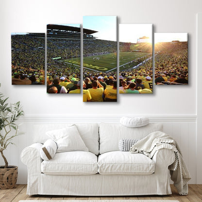 Autzen Stadium, Stadium Canvas, Sport Art, Gift for him, 5 Panel, Large Canvas, Canvas Print Wall Art