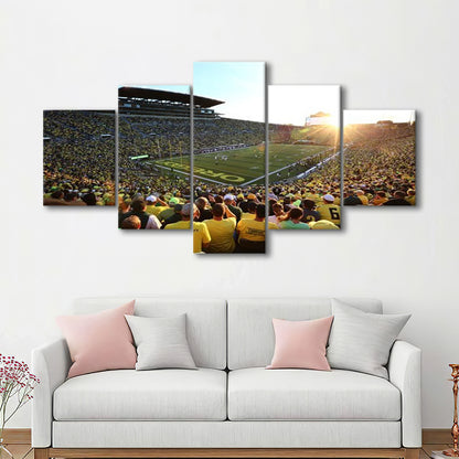 Autzen Stadium, Stadium Canvas, Sport Art, Gift for him, 5 Panel, Large Canvas, Canvas Print Wall Art