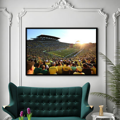 Autzen Stadium, Stadium Canvas, Sport Art, Gift for him, Framed Art Print Wall Decor, Picture Framed