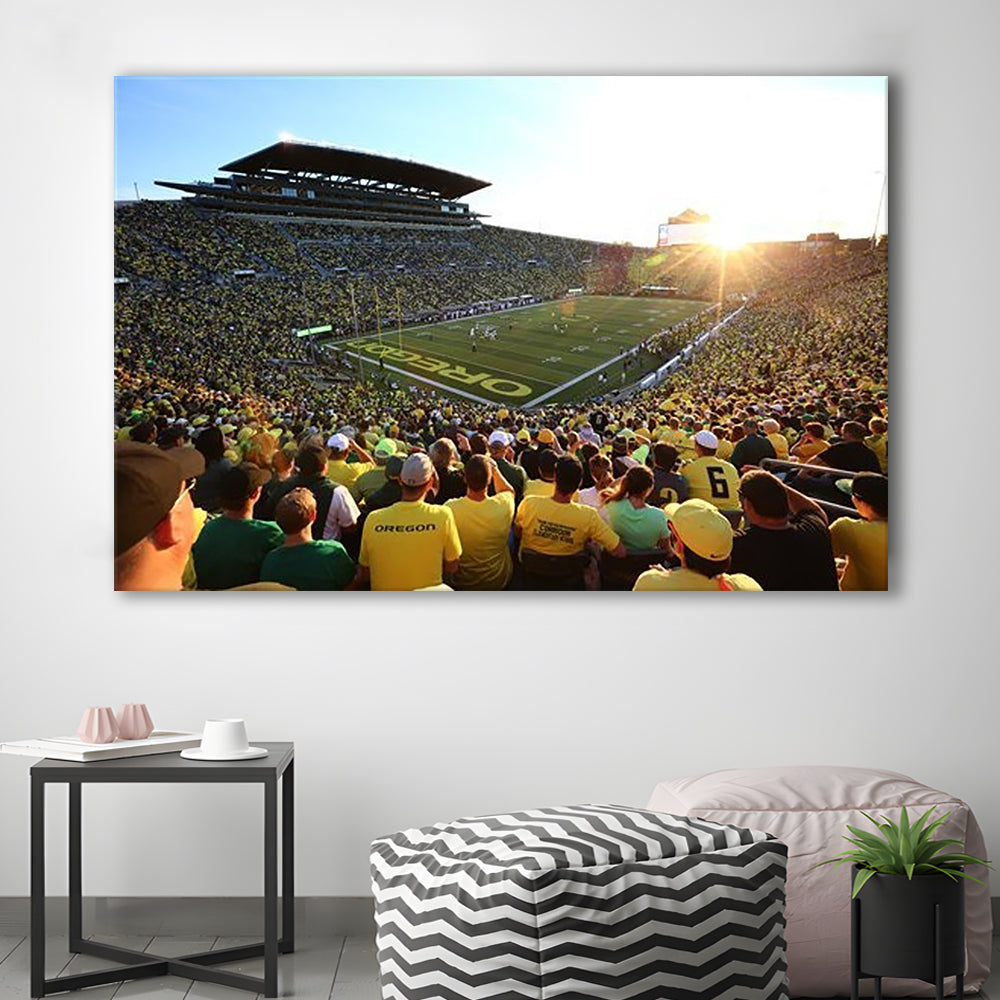Autzen Stadium, Stadium Canvas, Sport Art, Gift for him, Man Cave Decor, Art Print, Canvas Print Wall Art