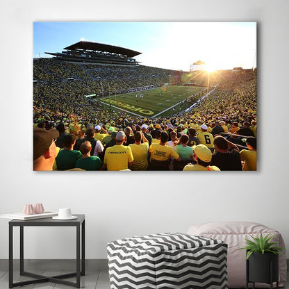 Autzen Stadium, Stadium Canvas, Sport Art, Gift for him, Man Cave Decor, Art Print, Canvas Print Wall Art