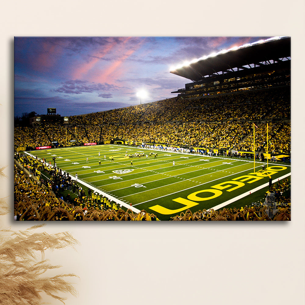 Autzen Stadium in Oregon, Stadium Canvas, Sport Art, Gift for him, Man Cave Decor, Art Print, Canvas Print Wall Art
