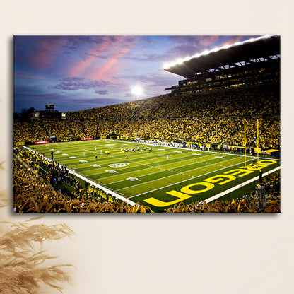 Autzen Stadium in Oregon, Stadium Canvas, Sport Art, Gift for him, Man Cave Decor, Art Print, Canvas Print Wall Art