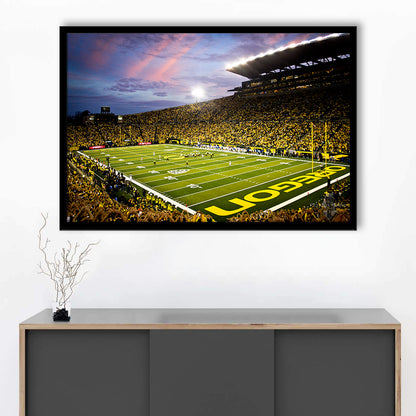 Autzen Stadium in Oregon, Stadium Canvas, Sport Art, Gift for him, Framed Art Print Wall Decor, Picture Framed