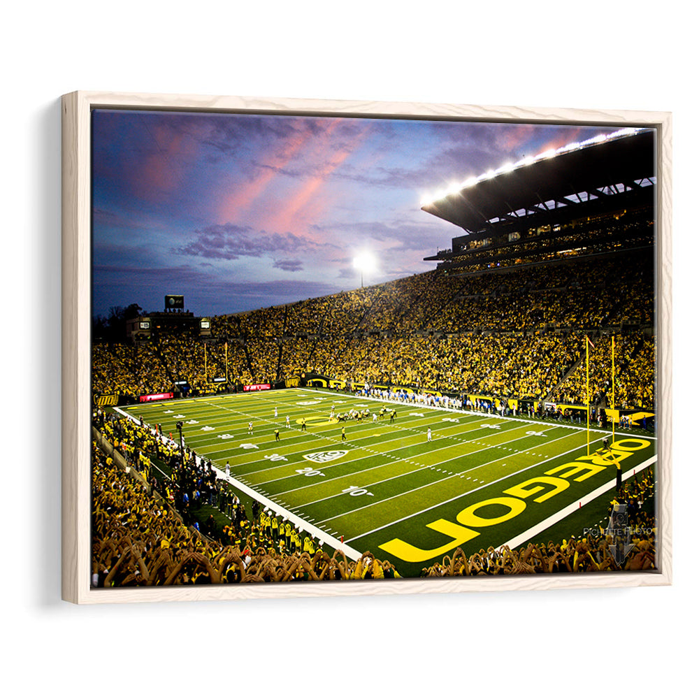 Autzen Stadium in Oregon, Stadium Canvas, Sport Art, Framed Canvas Print Wall Art, Floating Frame