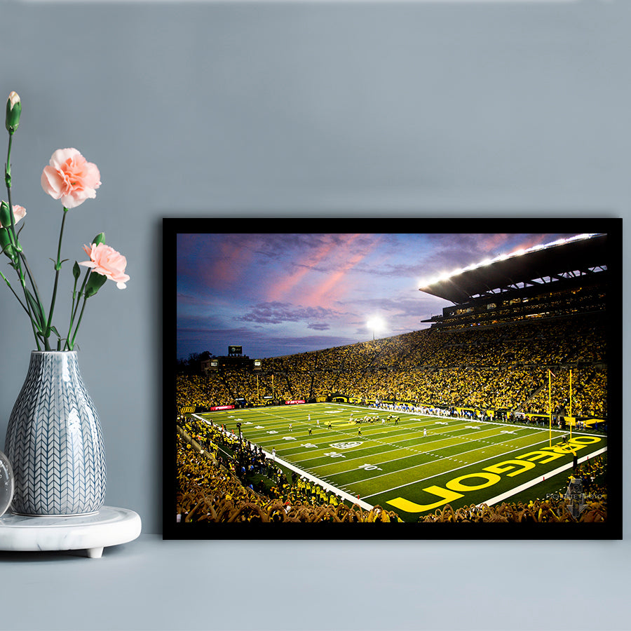Autzen Stadium in Oregon, Stadium Canvas, Sport Art, Gift for him, Framed Art Print Wall Decor, Picture Framed