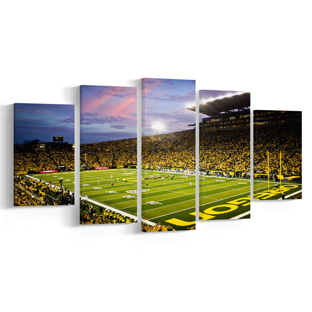 Autzen Stadium in Oregon, Stadium Canvas, Sport Art, Gift for him, 5 Panel, Large Canvas, Canvas Print Wall Art