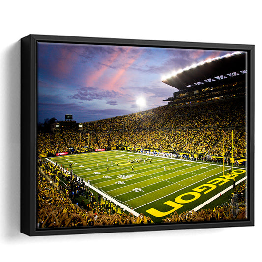 Autzen Stadium in Oregon, Stadium Canvas, Sport Art, Framed Canvas Print Wall Art, Floating Frame