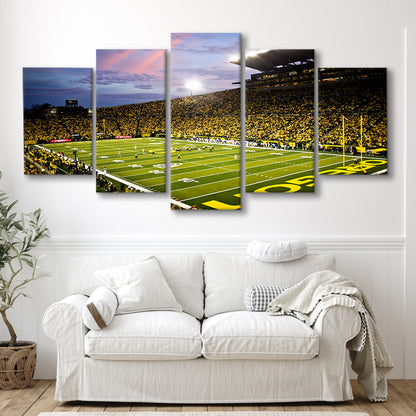 Autzen Stadium in Oregon, Stadium Canvas, Sport Art, Gift for him, 5 Panel, Large Canvas, Canvas Print Wall Art