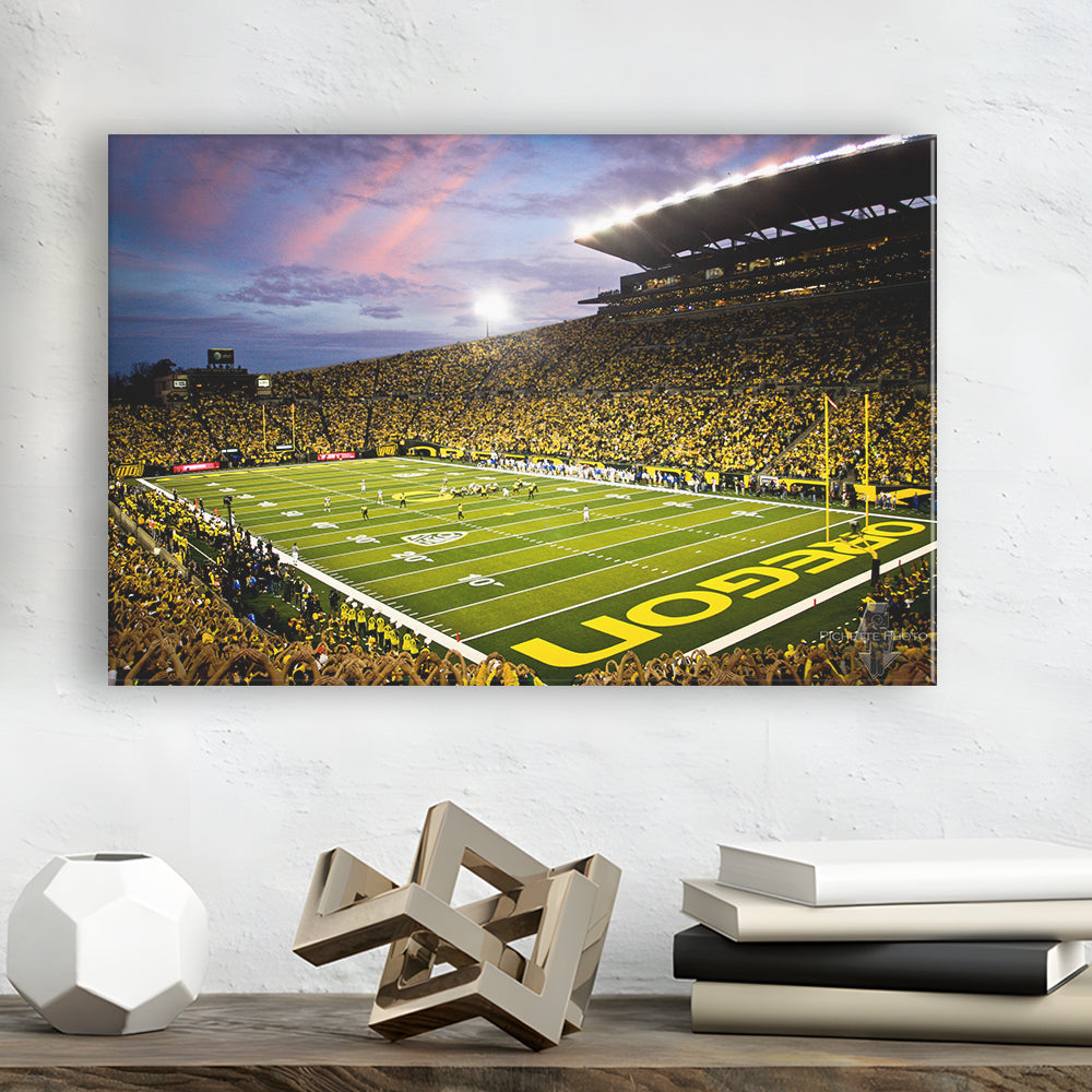 Autzen Stadium in Oregon, Stadium Canvas, Sport Art, Gift for him, Man Cave Decor, Art Print, Canvas Print Wall Art