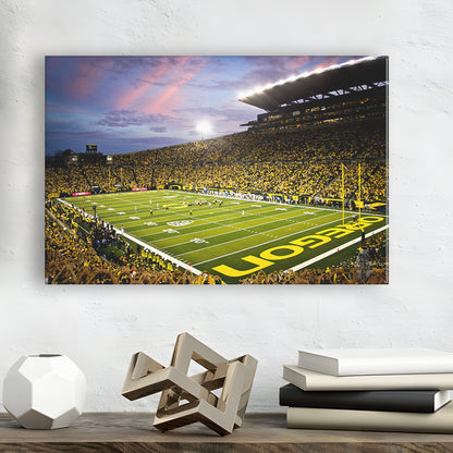 Autzen Stadium in Oregon, Stadium Canvas, Sport Art, Gift for him, Man Cave Decor, Art Print, Canvas Print Wall Art