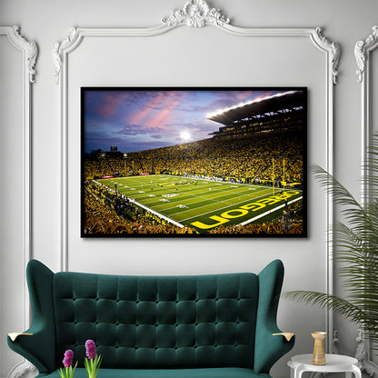 Autzen Stadium in Oregon, Stadium Canvas, Sport Art, Gift for him, Framed Art Print Wall Decor, Picture Framed