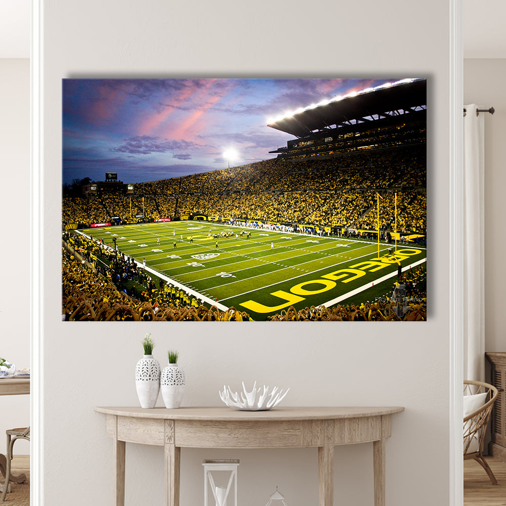Autzen Stadium in Oregon, Stadium Canvas, Sport Art, Gift for him, Man Cave Decor, Art Print, Canvas Print Wall Art