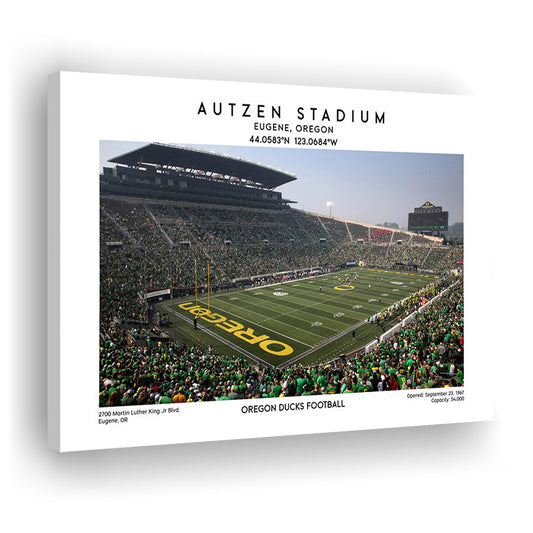 Autzen Stadium, Oregon Ducks Football Stadium Wall Art Print, Sport Art Print, Canvas Print Wall Art, Man Cave Gift