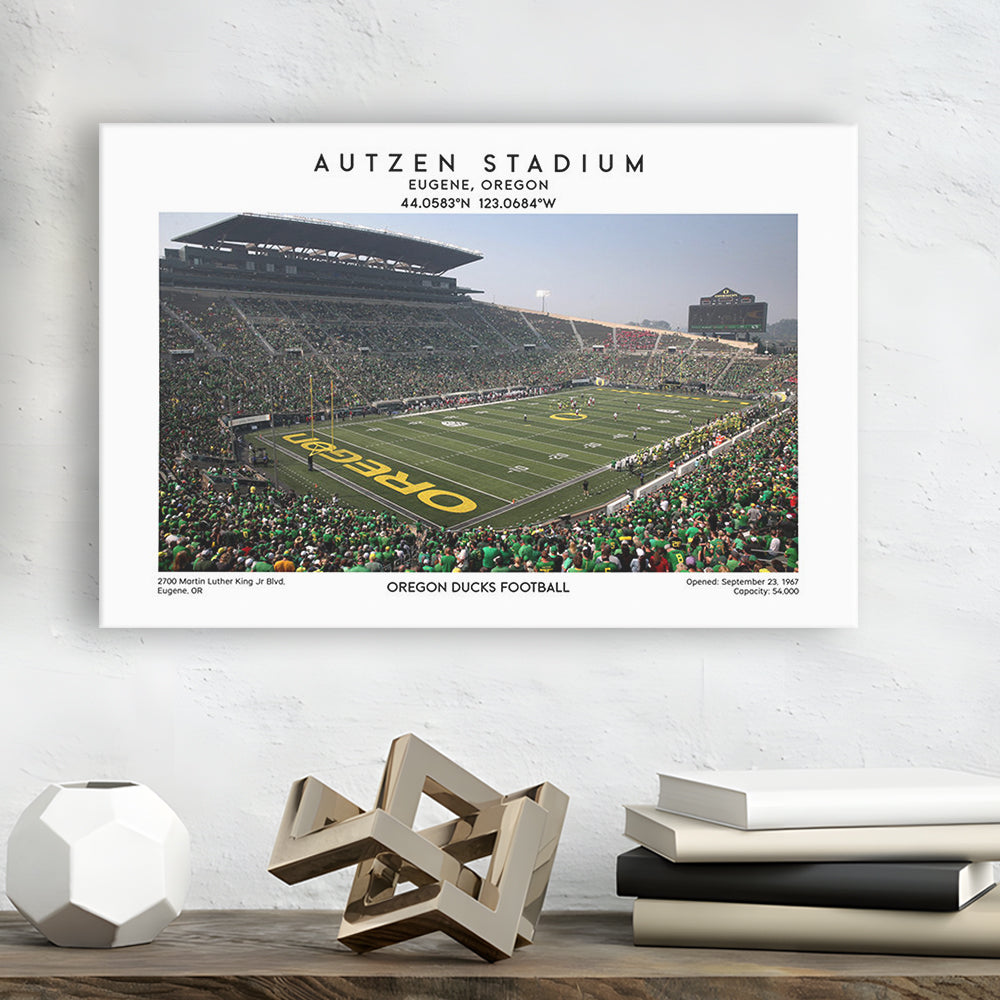Autzen Stadium, Oregon Ducks Football Stadium Wall Art Print, Sport Art Print, Canvas Print Wall Art, Man Cave Gift