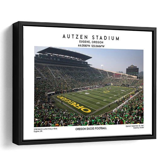 Autzen Stadium, Oregon Ducks Football Stadium Wall Art Print, Sport Art Print, Framed Canvas Print Wall Art