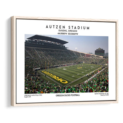 Autzen Stadium, Oregon Ducks Football Stadium Wall Art Print, Sport Art Print, Framed Canvas Print Wall Art