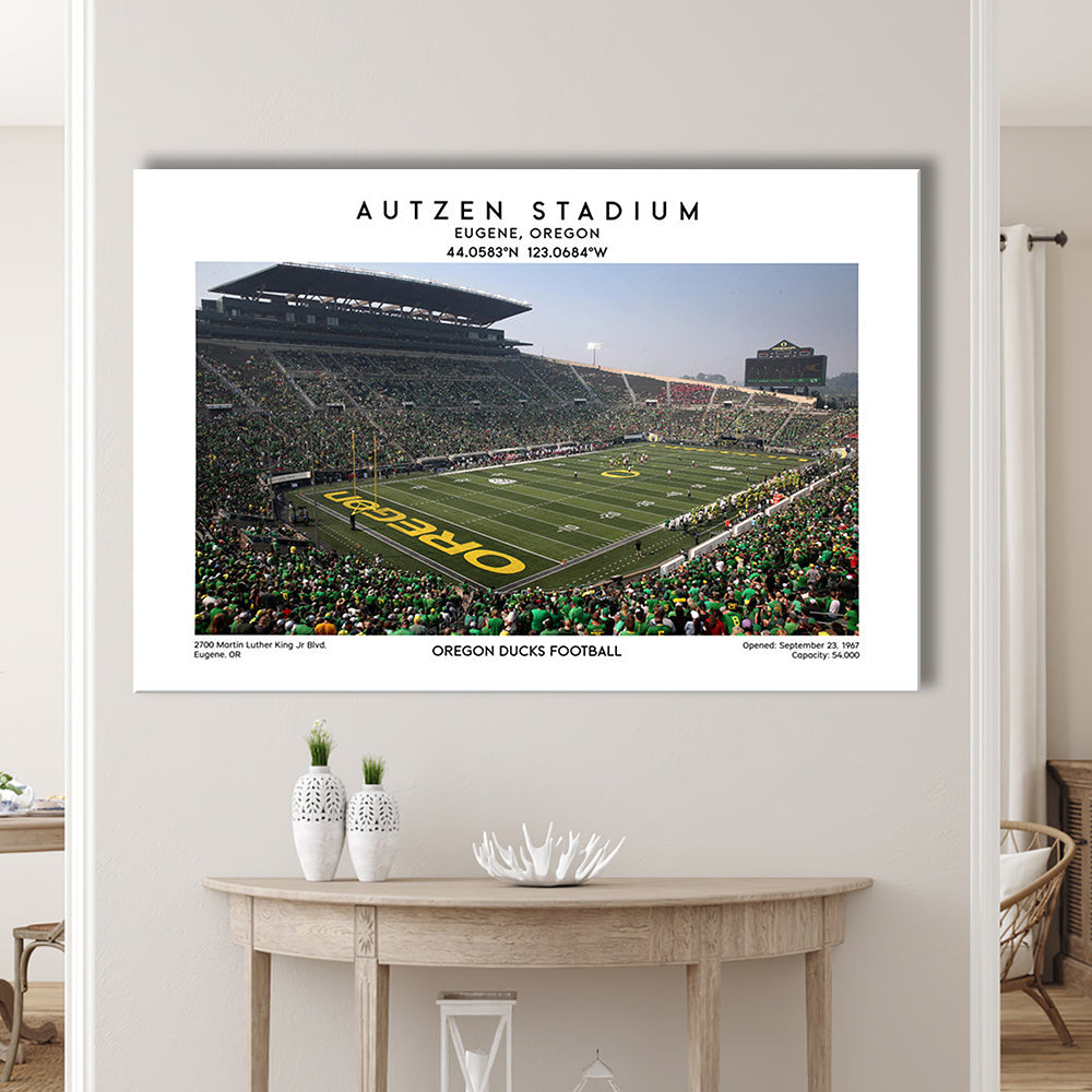 Autzen Stadium, Oregon Ducks Football Stadium Wall Art Print, Sport Art Print, Canvas Print Wall Art, Man Cave Gift