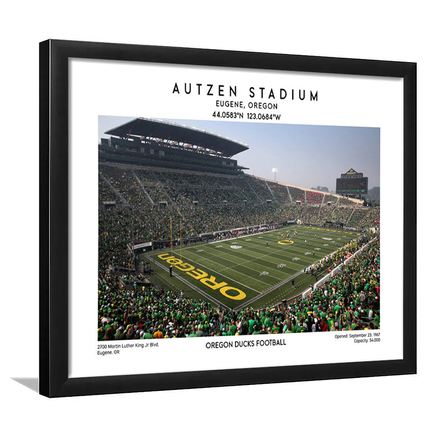 Autzen Stadium, Oregon Ducks Football Stadium Wall Art Print, Sport Art Print, Framed Art Print Wall Decor