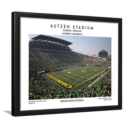 Autzen Stadium, Oregon Ducks Football Stadium Wall Art Print, Sport Art Print, Framed Art Print Wall Decor