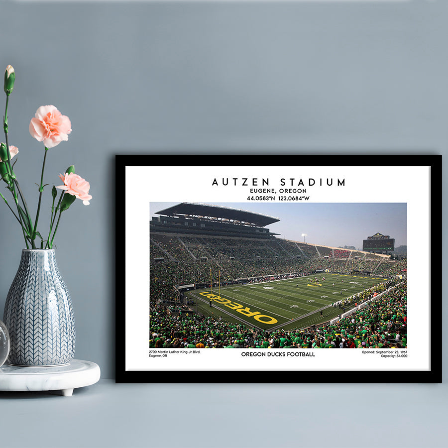 Autzen Stadium, Oregon Ducks Football Stadium Wall Art Print, Sport Art Print, Framed Art Print Wall Decor