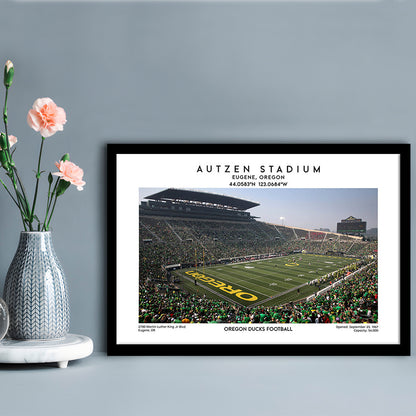 Autzen Stadium, Oregon Ducks Football Stadium Wall Art Print, Sport Art Print, Framed Art Print Wall Decor