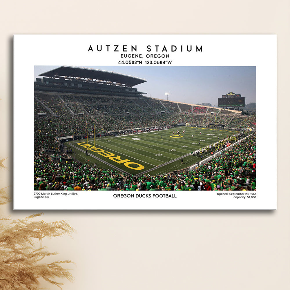 Autzen Stadium, Oregon Ducks Football Stadium Wall Art Print, Sport Art Print, Canvas Print Wall Art, Man Cave Gift