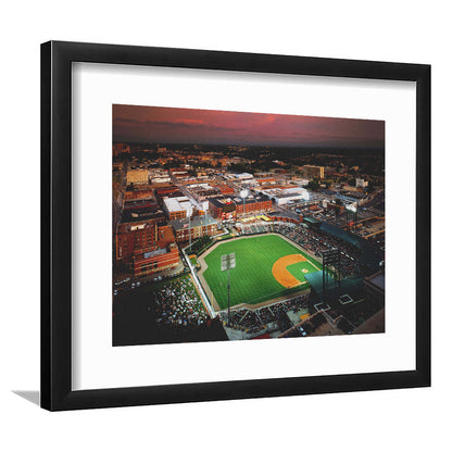 AutzoZone Park Stadium, Stadium Canvas, Sport Art, Gift for him, White Border Framed Art Print Wall Decor