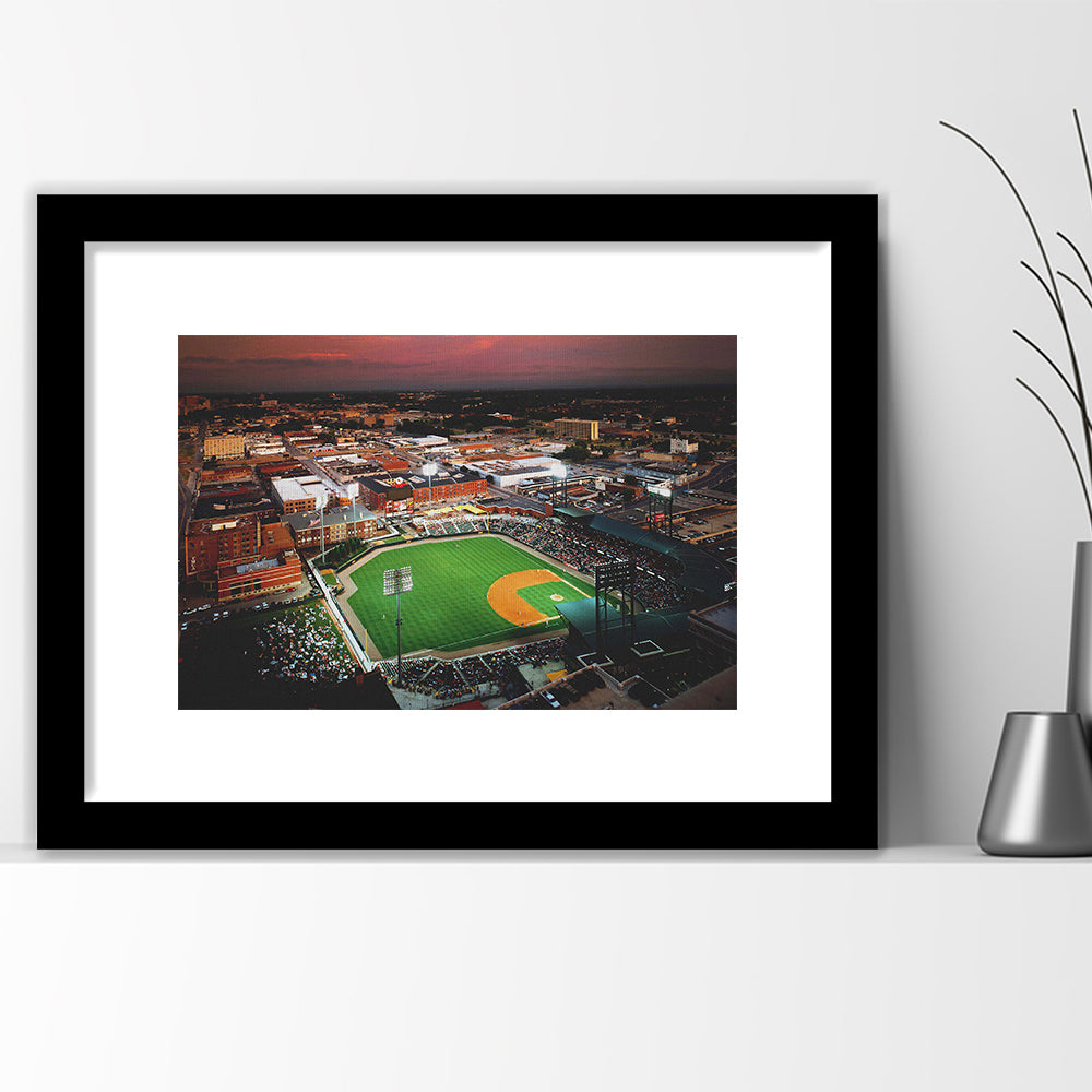 AutzoZone Park Stadium, Stadium Canvas, Sport Art, Gift for him, White Border Framed Art Print Wall Decor