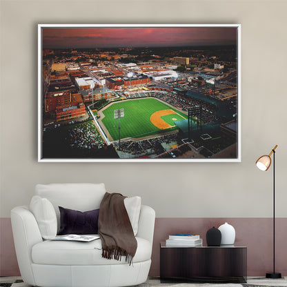 AutzoZone Park Stadium, Stadium Canvas, Sport Art, Framed Canvas Print Wall Art, Floating Frame