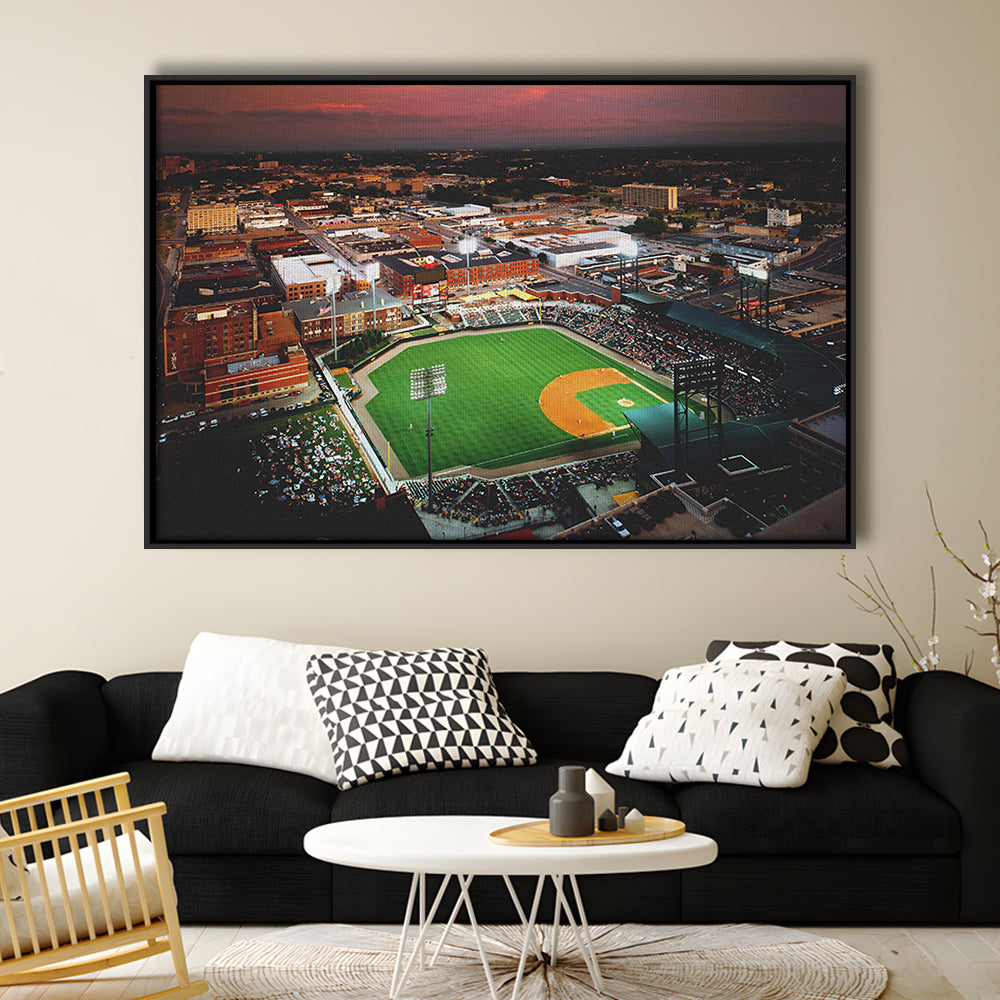 AutzoZone Park Stadium, Stadium Canvas, Sport Art, Framed Canvas Print Wall Art, Floating Frame