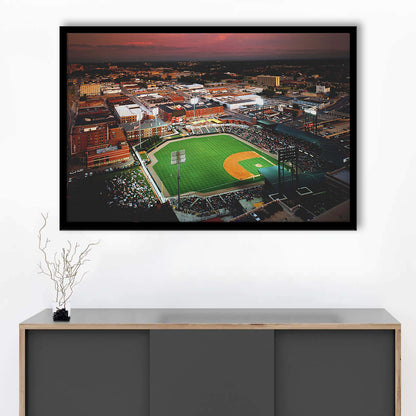 AutzoZone Park Stadium, Stadium Canvas, Sport Art, Gift for him, Framed Art Print Wall Decor, Picture Framed