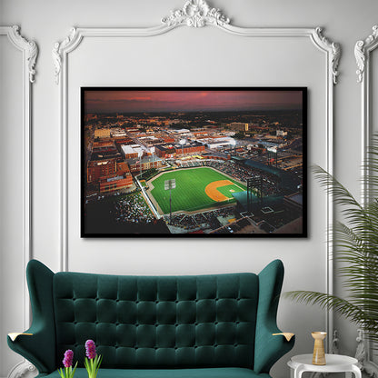 AutzoZone Park Stadium, Stadium Canvas, Sport Art, Gift for him, Framed Art Print Wall Decor, Picture Framed