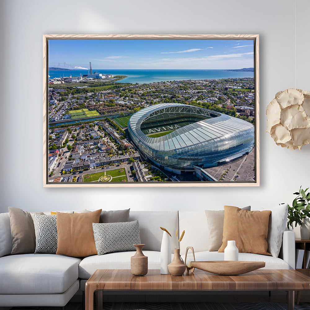 Aviva Guide Stadium, Stadium Canvas, Sport Art, Framed Canvas Print Wall Art, Floating Frame