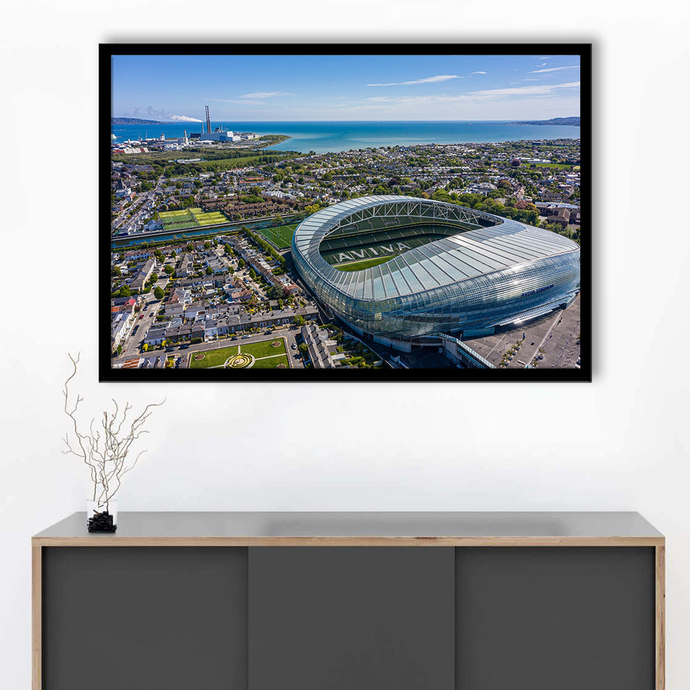 Aviva Guide Stadium, Stadium Canvas, Sport Art, Gift for him, Framed Art Print Wall Decor, Picture Framed