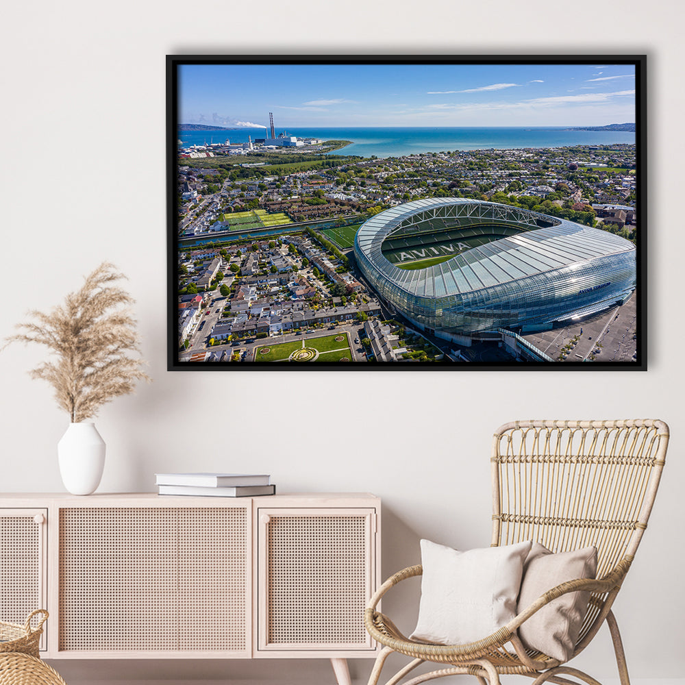Aviva Guide Stadium, Stadium Canvas, Sport Art, Framed Canvas Print Wall Art, Floating Frame