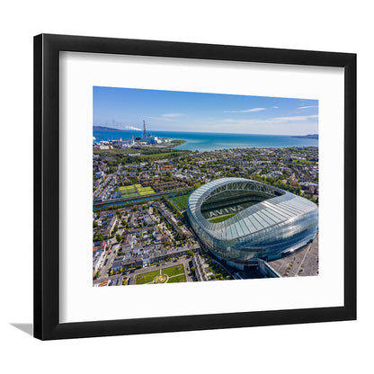 Aviva Guide Stadium, Stadium Canvas, Sport Art, Gift for him, White Border Framed Art Print Wall Decor
