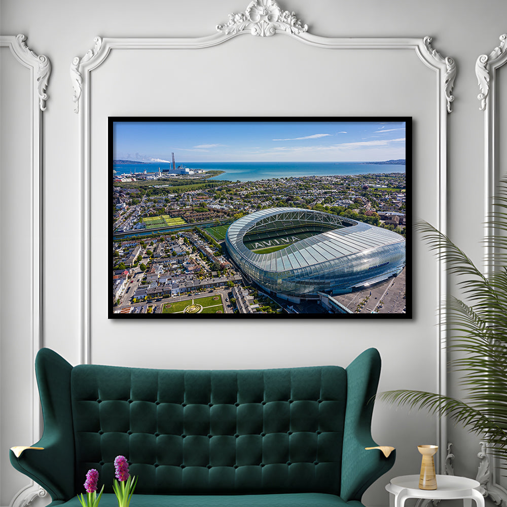 Aviva Guide Stadium, Stadium Canvas, Sport Art, Gift for him, Framed Art Print Wall Decor, Picture Framed