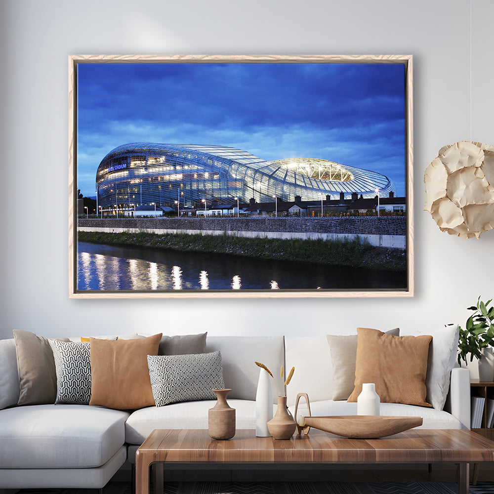 Aviva Stadium Dublin Ireland, Stadium Canvas, Sport Art, Framed Canvas Print Wall Art, Floating Frame