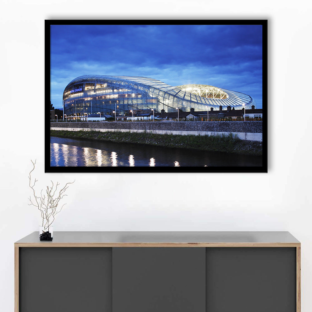Aviva Stadium Dublin Ireland, Stadium Canvas, Sport Art, Gift for him, Framed Art Print Wall Decor, Picture Framed