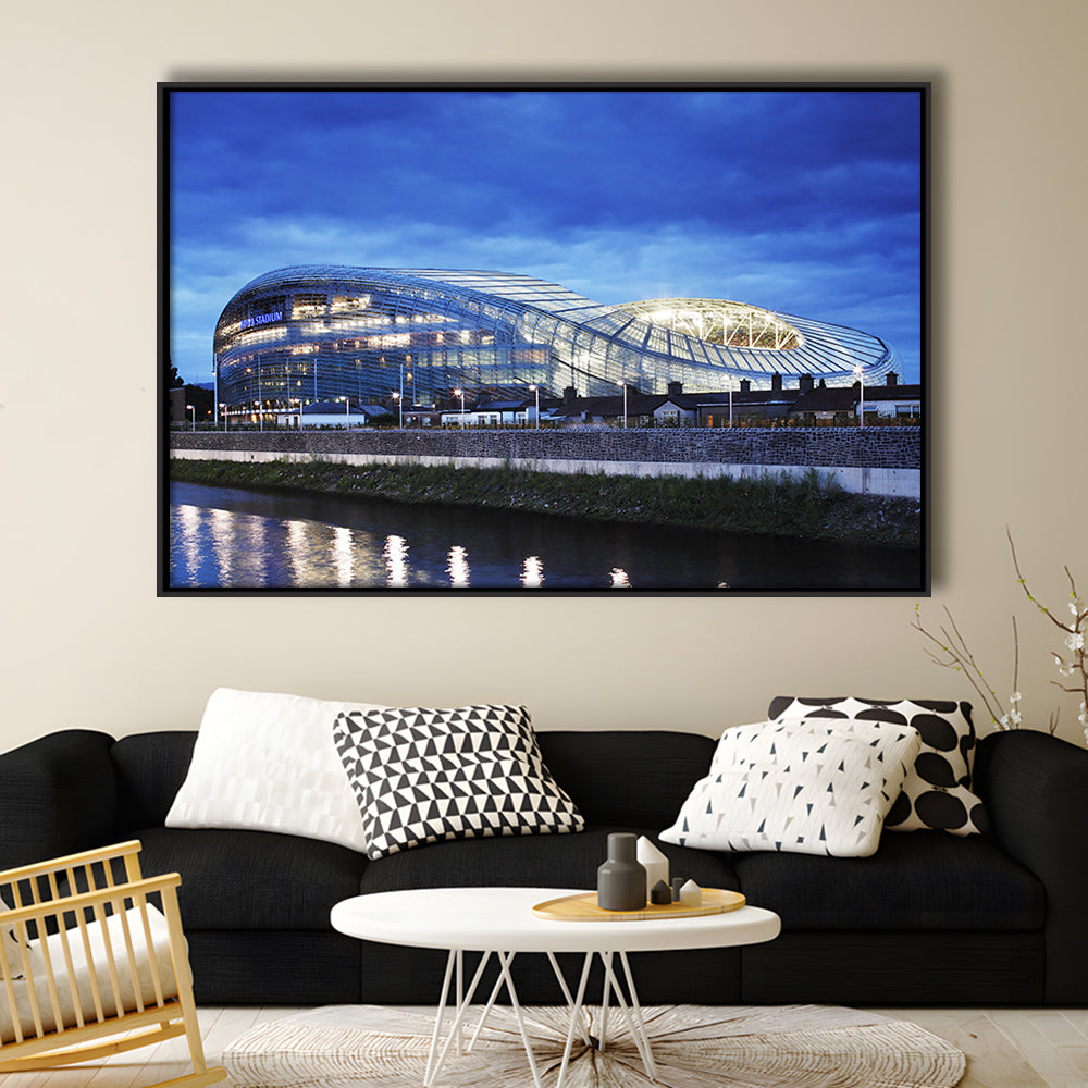 Aviva Stadium Dublin Ireland, Stadium Canvas, Sport Art, Framed Canvas Print Wall Art, Floating Frame