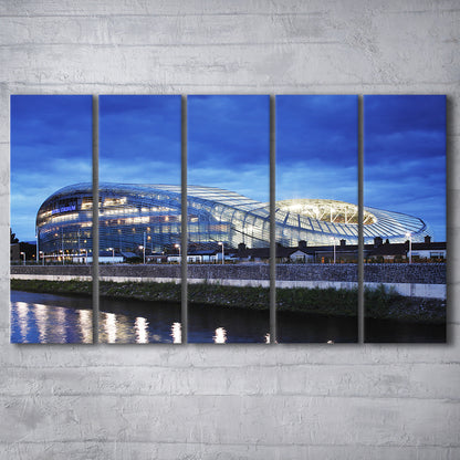 Aviva Stadium Dublin Ireland, Stadium Canvas, Sport Art, 5 Panel B, Extra Large Canvas, Canvas Print Wall Art