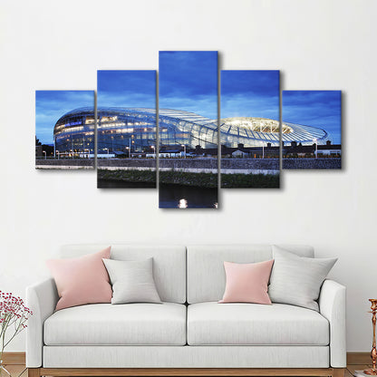 Aviva Stadium Dublin Ireland, Stadium Canvas, Sport Art, Gift for him, 5 Panel, Large Canvas, Canvas Print Wall Art